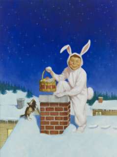 Richard Williams Mad #276 Cover Painting Original Art (EC, 1988).  The Easter Bunny crashes Christmas in -