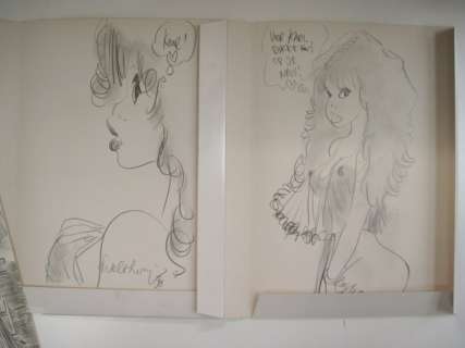 Walthéry, François - 2 Tirage + 2 dessins originaux de commande - Pin Up - 1998 | Catawiki