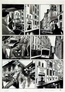 Emmanuel Moynot - Nestor Burma Planche originale Ã  l‘encre de chine et lavis