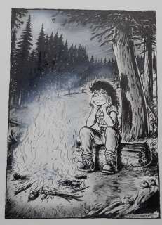 Bosschaert, Jan - 1 Original drawing - Sam - Sam aan het kampvuur - 2021 | Catawiki