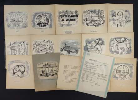 Crepax, Guido - 16 Original drawing - Conversazioni al Volante - Storyboard per Shell - 1958 | Catawiki