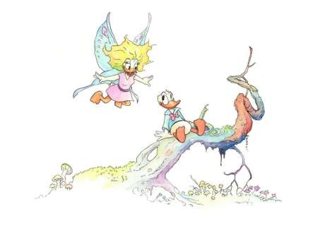 Jordi Juan Pujol - Donald & Daisy Duck - Tribute to Frank Frazetta - Original Painting | Catawiki