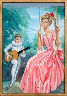 Lot 97 - Aslan (1930-2014) Scène galante Gouache sur papier signé en bas à… | Fauve Paris