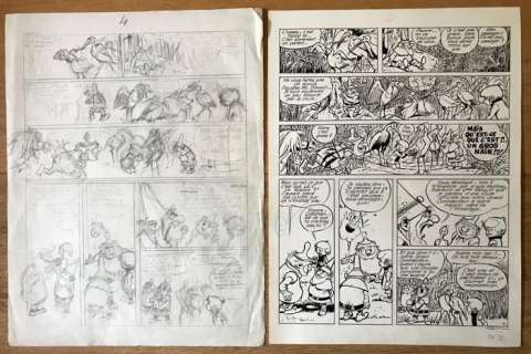 Sirius - 1 Planche originale + planche préparatoire - Bouldadar et Colegram - La Guerre des Kobolds - 1980 | Catawiki