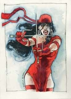 Bleda, Sergio - 1 Watercolour - Elektra - Unleashed - Original Hand-Signed Painting by Sergio Bleda | Catawiki