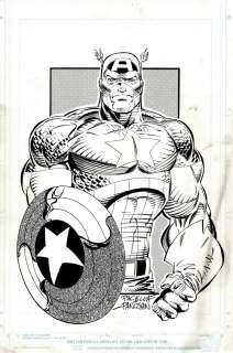 Mark Pacella Dan Panosian - Captain America Unpublished Cover / Pinup (1990S)