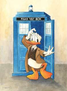 Jordi Juan - Donald Duck: Dr. Who - Original Watercolor Painting - Hand Signed | Catawiki