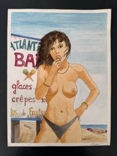 Hugdebert - 1 Original cover - Bédé Adult’ Album N°93 - 1987 | Catawiki