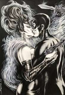 Nik Guerra - 1 Original drawing - Magenta Falco stolen kisses - 2016 | Catawiki