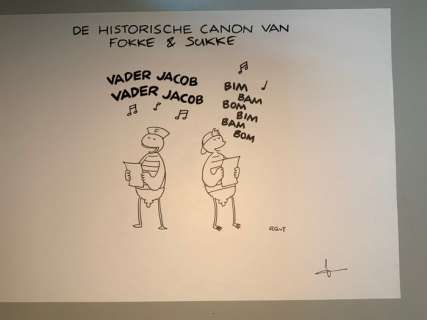 Van Tol, Jean-Marc - 1 Original drawing - Fokke & Sukke - Titelpagina van de Historische Canon van Fokke & Sukke - 2007 | Catawiki