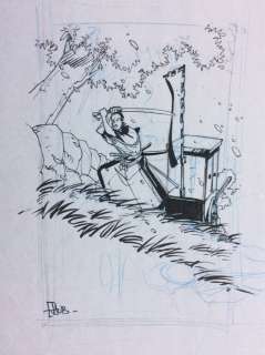 Hub | Original drawing ink black  - project for cover "Cycle of the Air"  - Okko | Catawiki