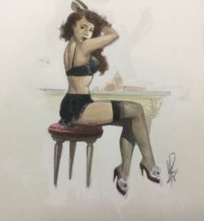Varanda, Alberto - 1 Original colour drawing - Hommage à Gil Elvegren | Catawiki