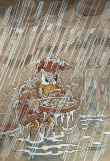 Julian Jordan - 1 Croquis en couleur - Uncle Scrooge - "Rainy River" | Catawiki
