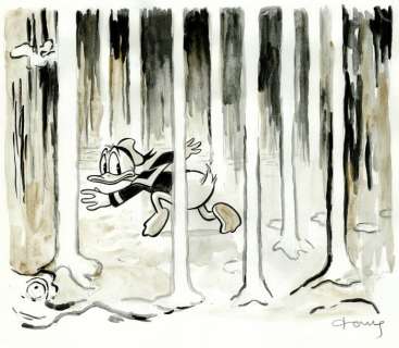 Tony Fernandez - Donald Duck Inspired By Munch’s "Towards the Forest" (1895) - Original Painting | Catawiki