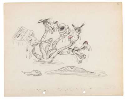 "MICKEY’S SEA MONSTER" ORIGINAL CONCEPT ART PAIR BY FERDINAND HORVATH. | Hake’s