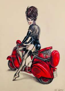 Nik Guerra - 1 Original colour page - Risate Criminali - “Magenta sulla Vespa” - pag. 30 - 2024 | Catawiki