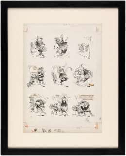 JACK DAVIS "HUMBUG" #10 COMPLETE ORIGINAL ART FOR TWO-PAGE GOLF THEME STORY. | Hake’s