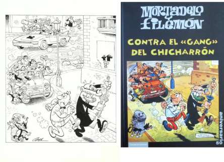 Cera - 1 Original drawing - Pafman and Mortadelo and Filemón - Tribute to Mortadelo - 2023
