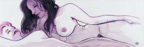 Poncelet (Alain) | Illustration panoramique aux crayon gras, au… | Millon