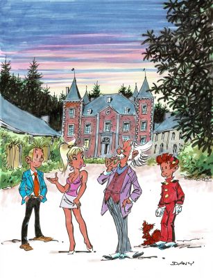 Dany | Lot 222 - Spirou et la Gorgone bleue en édition originale, agrémenté d’une dédicace. Proche de l’état neuf. | Septimus