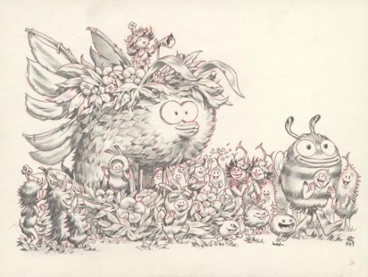 Stan Manoukian | Illustration originale - Monstre est timide - Monstre | Daniel Maghen