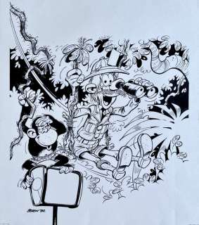 Seron - 1 Original drawing - Les Petits Hommes - les Petits Hommes et les Hommes Singes - 1984 | Catawiki