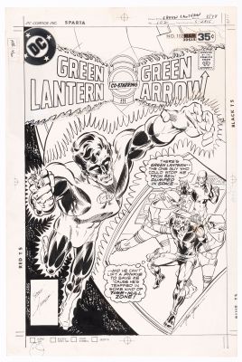 Lot 114 - MIKE GRELL GREEN LANTERN VOL. 2 #102 COMIC BOOK COVER ORIGINAL ART. | Hake’s
