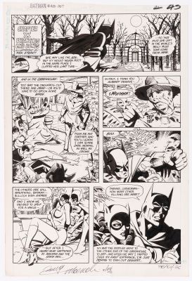 Lot 188 - KEN STEACY BATMAN #400 COMIC BOOK PAGE ORIGINAL ART. | Hake’s