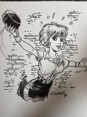 Walthéry, François - 1 Original drawing - Natacha - avec Chapeau | Catawiki