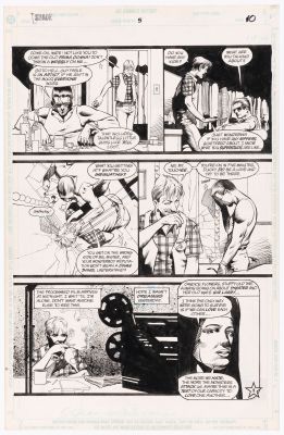 Lot 7 - CHRIS BACHALO SHADE, THE CHANGING MAN VOL. 2 #5 COMIC BOOK PAGE ORIGINAL ART. | Hake’s