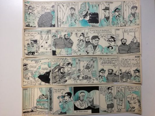 Buth - 4 Original page - Thomas Pips - Het kasteel der schaduwen (stroken 34 tot en met 37) - 1948 | Catawiki