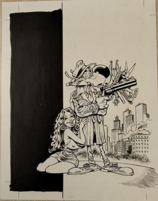 Windenlocher, Roger / Herlé - 1 Original cover - Coyote Bill - Salade de plomb pour Miss Pamela - 1996 | Catawiki