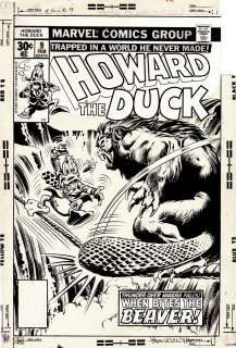 Gene Colan, Steve Leialoha - Howard the Duck #9 Cover (Howard the Duck Battles the Beaver! Inked By Steve Leialoha!) 1976