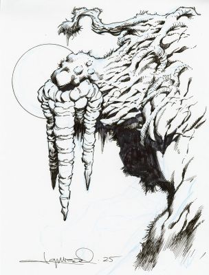 Aaron Lopresti | MAN-THING bust sketch | Aaron Lopresti
