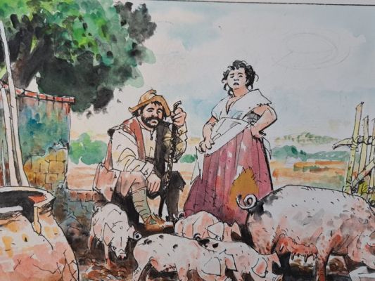 Milazzo, Ivo - 1 Original colour drawing - Don Chisciotte | Catawiki