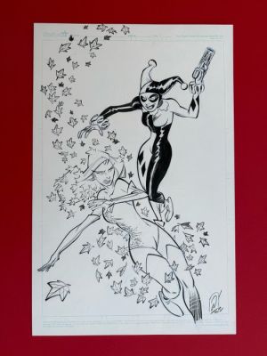 Pierre Alary - 1 Original drawing - Harley Quinn vs. Poison Ivy | Catawiki