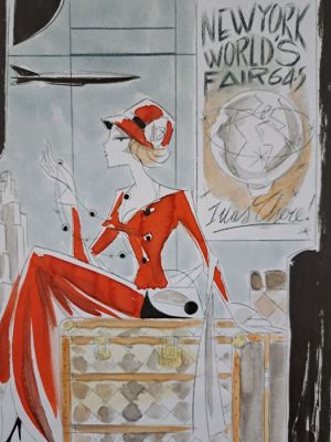 Lapone, Antonio - 1 Colour pencil drawing - New York World’s Fair 64 | Catawiki