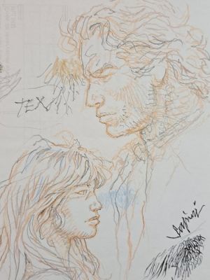 Serpieri, Paolo Eleuteri - 1 Original drawing - Druuna e… Tex - 2020 | Catawiki