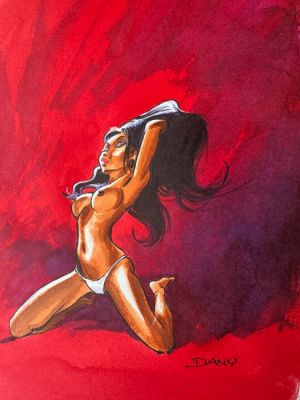 Dany - 1 Original colour drawing - Pin Up - 2020 | Catawiki
