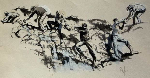 Follet, René - 1 Original drawing - Liège