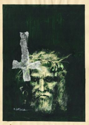 Rafael Cortiella - 1 Original cover - Heaven and Hell - Jesus Christ and the Devil - Original drawing art | Catawiki