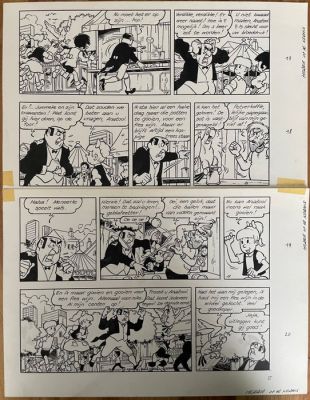 Jef Nys, Eric de Rop - 5 Original page - Jommeke - Jommeke, Herrie op de Kermis. 125 Drie in één slag 1984, Jommekes pretboek - 1984