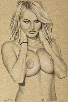Don Monroe - 1 Original drawing - Pin Up - Nude Study - 2008