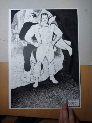 Marco Foderà - 1 Original drawing - Black Adam & Shazam - 2025
