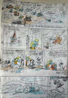 Studio Peyo - 1 Original preliminary page - Les Schtroumpfs | Catawiki