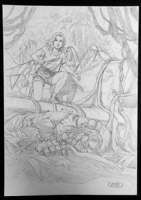 De Luca, Giuseppe - 1 Original drawing - Buck Danny - Lady X | Catawiki