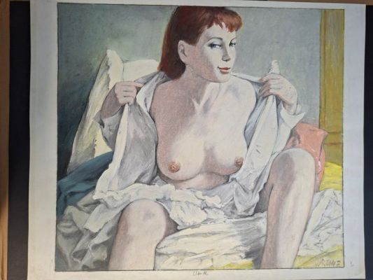 Varenne Alex - 1 Gouache - vrouwelijk naakt - Claude | Catawiki