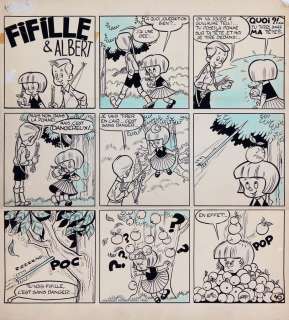 Hubinon | Fifille et Albert, planche n°16 à l’encre de… | Millon