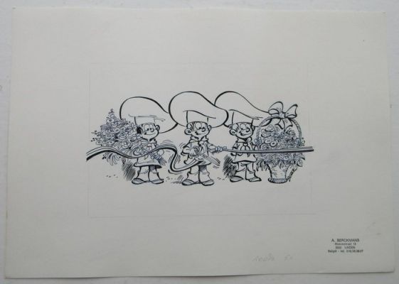 Berck - 1 Original drawing - Paniflower - originele tekening De bakkertjes / Les petits boulangers - 1982 | Catawiki