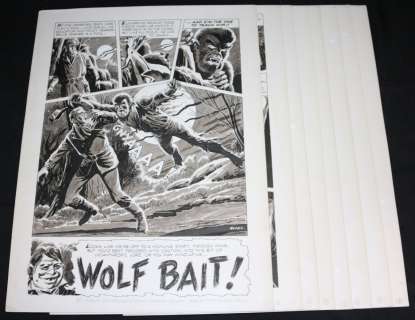 Rocco Mastroserio - Eerie #8 eight page complete story - ‘wolf bait! ‘ - la - 1967 signed